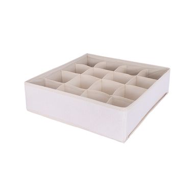 Organizador de tela de 16 compartimentos de lino sintetico beige -  Miniso