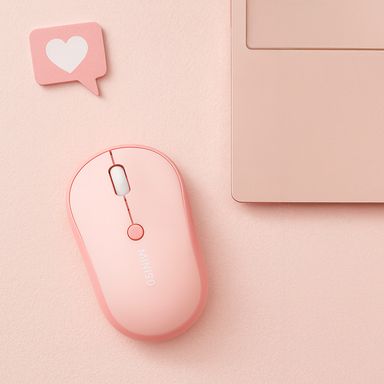 Mouse inalámbrico silencioso sintético rosa 9.8x6.2x3.9 cm -  Miniso