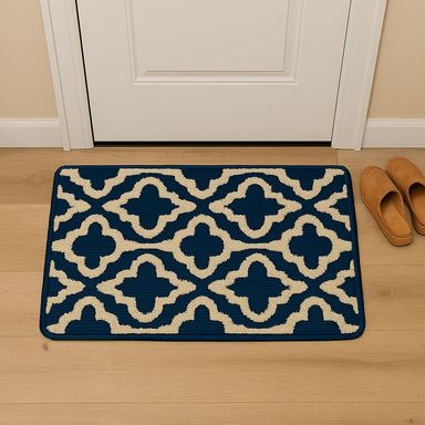 Tapete decorativo bordado 100% poliéster azul 60x40 cm -  Miniso