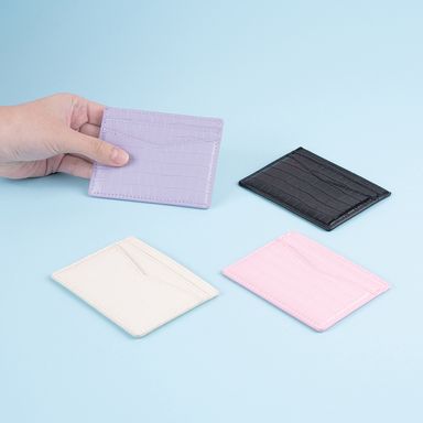 Tarjetero tipo piel de cocodrilo sintético lila 11x8 cm -  Miniso