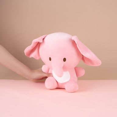 Peluche felpa rosa 29x26 cm elefante -  Mini Family