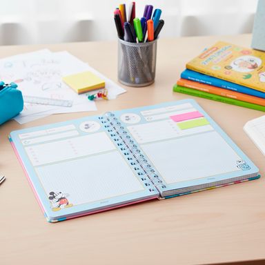 Planificador diario pasta suave rosa 21.2x15.2 cm 72 hojas mickey mouse disney -  Disney