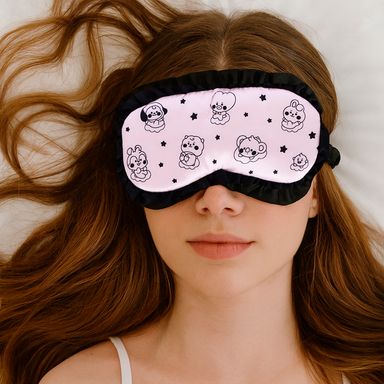 Antifaz para dormir 100% poliéster rosa 20x9 cm bt21 -  BT21