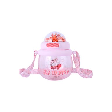 Tomatodo con correa plástico rosa 800 ml cerdita gigi -  Mini Family