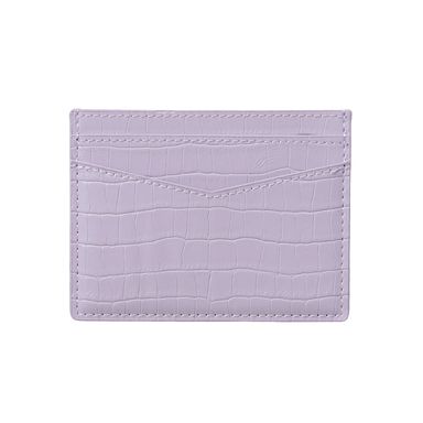 Tarjetero tipo piel de cocodrilo sintético lila 11x8 cm -  Miniso