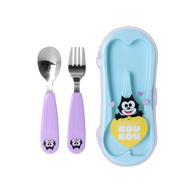 Kit de cubiertos con estuche koukou love acero inoxidable rosa 2 piezas -  Koukou Love