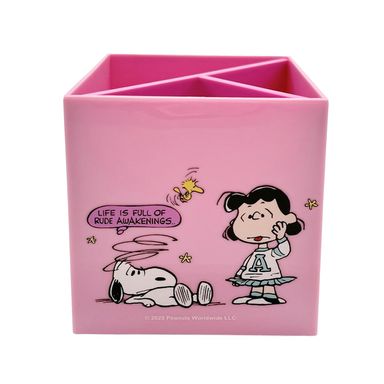 Organizador de escritorio vintage plástico rosa portalápices snoopy -  Snoopy