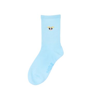 Calcetines para mujer 49% algodón, 42% poliéster, 5% elastodieno, 3% elastano, 1% poliamida azules talla 24-26 burbuja las chicas superpoderosas -  La