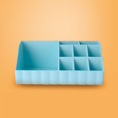 Organizador de escritorio con secciones minimalista plástico verde aqua 18x7.4x10 cm -  Miniso