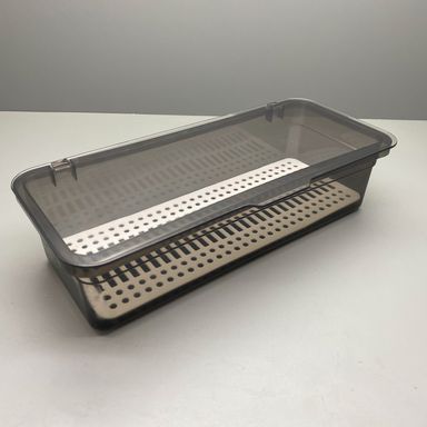 Organizador de escritorio para maquillaje minimalista plástico negro 28x8x12.5 cm -  Miniso