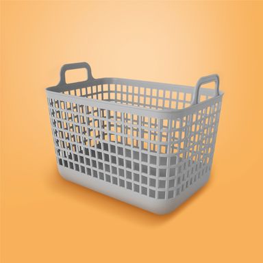 Cesta de almacenamiento multiusos sintética gris 33.5x26x24 cm -  Miniso