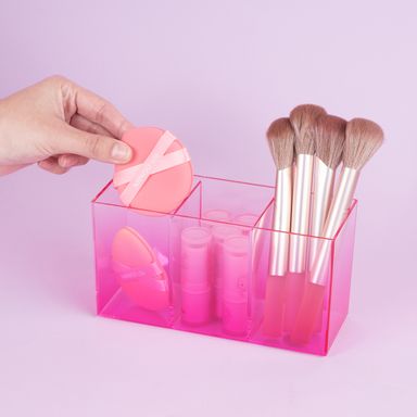 Organizador de escritorio con secciones minimalista sintético rosa 18x9.5 cm -  Miniso