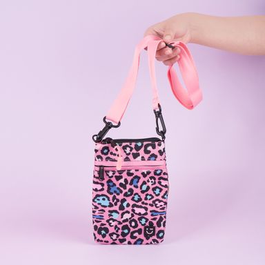 Bolso bandolera estampado animal print textil rosa 20x13x2 cm -  Miniso