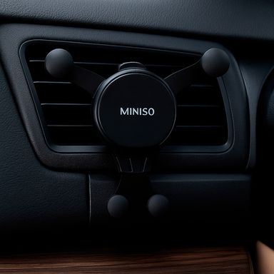 Soporte de celular para auto sintético negro -  Miniso