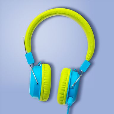 Audífonos de vincha con cable infantiles sintéticos verdes 120 cm -  Miniso
