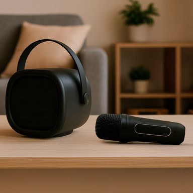 Parlante inalámbrico con micrófono sintéticos negros 2 piezas -  Miniso