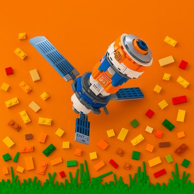 Bloques de construcción 2 en 1 satélite espacial 357 piezas -  Miniso