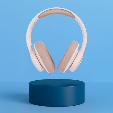 Audífonos de vincha inalámbricos sintéticos beige bt 5.4 -  Miniso