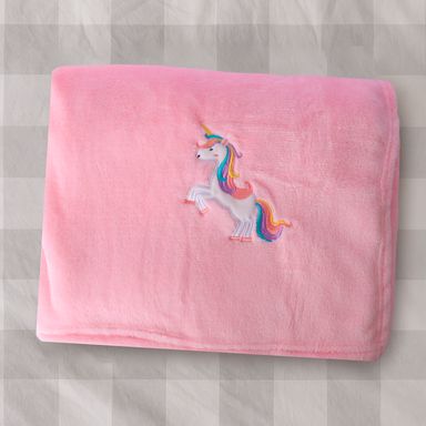 Manta bordado de unicornio textil rosa 140x90 cm -  Miniso