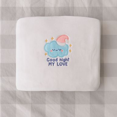 Manta bordado de nube textil blanca 140x90 cm -  Miniso