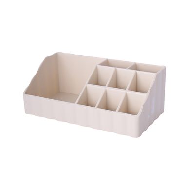 Organizador de escritorio con secciones macaron sintético beige 18x7.4x10 cm -  Miniso