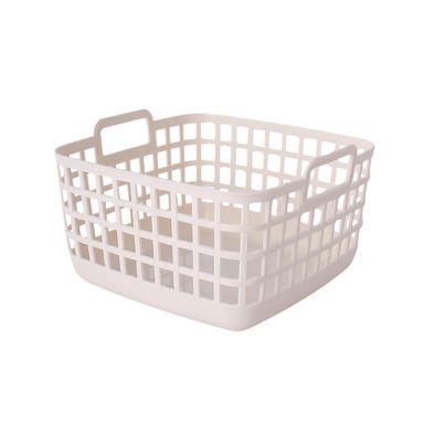 Cesta de almacenamiento multiusos sintética beige 21x21x13.5 cm -  Miniso