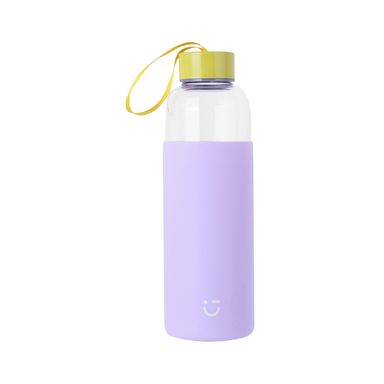 Tomatodo con tapa enroscable vidrio lila 470 ml -  Miniso