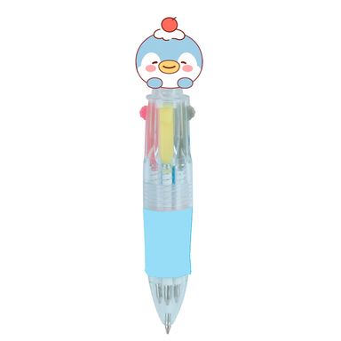 Lapicero retráctil de 4 colores 0,7 mm mini pingüino azul serie mini family -  Mini Family