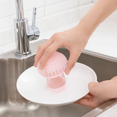 Bola limpiadora de estilo simple con dispensador de jabón (rosa) -  Miniso