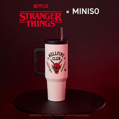 Termo de acero con doble pared y sorbete colección stranger things 1250 ml blanco -  Stranger Things