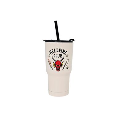 Termo de doble pared con sorbete colección stranger things 580 ml blanco -  Stranger Things