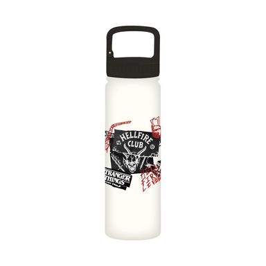 Termo con asa colección stranger things 700 ml blanco -  Stranger Things