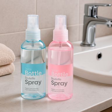 Botella de viaje con atomizador plástico transparente 100 ml -  Miniso