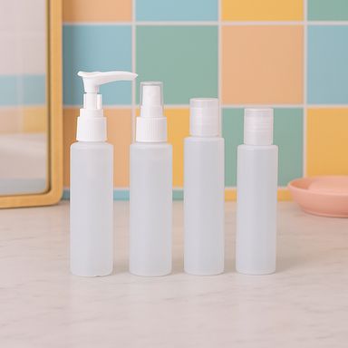 Kit botellas de viaje plástico blancas 8 piezas -  Miniso