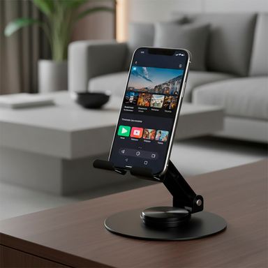 Soporte para celular de escritorio plegable metálico negro -  Miniso