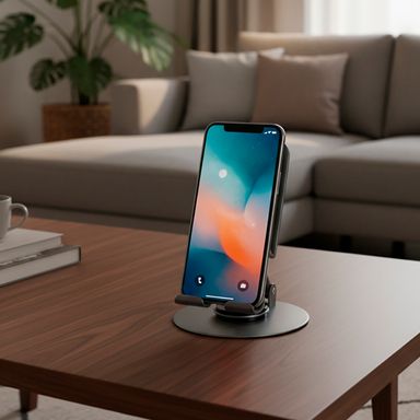 Soporte para celular plegable metálico plateado -  Miniso