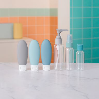 Kit botellas de viaje plástico multicolor 9 piezas -  Miniso