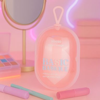 Esponja de maquillaje con estuche candy rosa -  Miniso