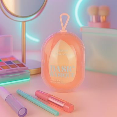 Esponja de maquillaje con estuche candy naranja -  Miniso