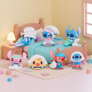 Blind box pelea de almohadas 7 cm stitch disney -  Disney