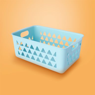 Cesta de almacenamiento minimalista plástico verde aqua 25.3x10.5x16.3cm -  Miniso