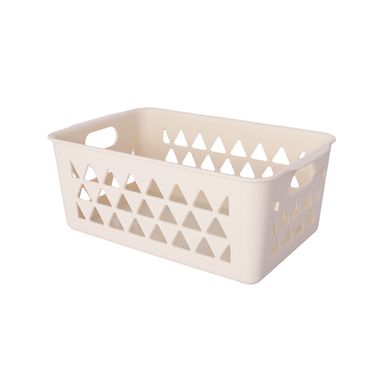 Cesta de almacenamiento plástico beige 25.3x10x16.5 cm -  Miniso