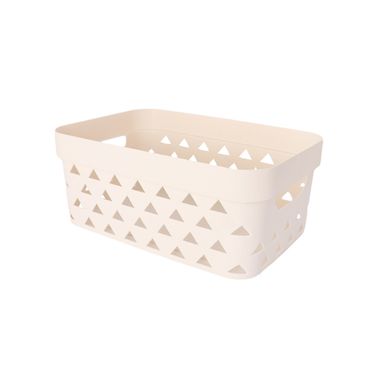 Cesta de almacenamiento plástico beige 30x13 cm -  Miniso