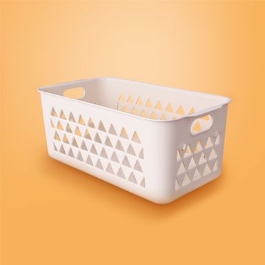 Cesta de almacenamiento minimalista plástico beige 31.5x13x17.4 cm -  Miniso