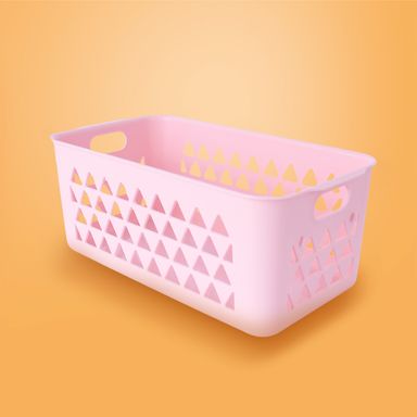 Cesta de almacenamiento minimalista plástico rosa 31.5x13x17.4 cm -  Miniso