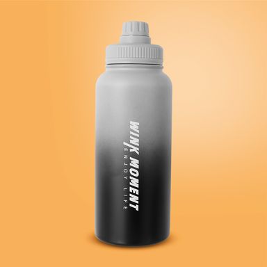 Termo con tapa enroscable minimalista acero inoxidable degradado 950 ml -  Miniso