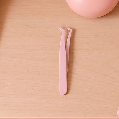 Pinzas para pestañas aplicador metálicas rosas -  Miniso