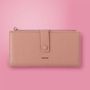 Cartera larga para mujer minimalista sintética café 12x9x10 cm -  Miniso
