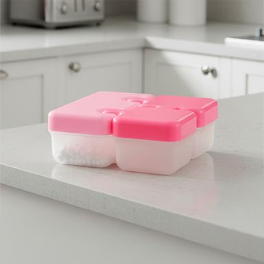 Set tapers de alimentos plástico rosa 185, 390 ml 3 piezas -  Miniso