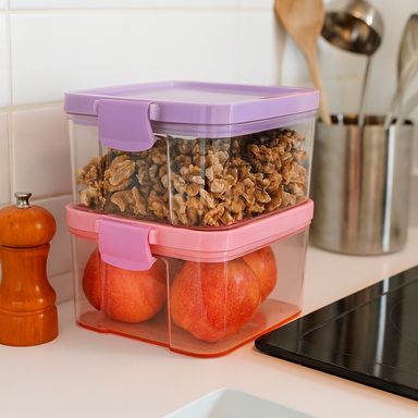 Set contenedores de alimentos apilables plástico 460 ml 2 piezas -  Miniso